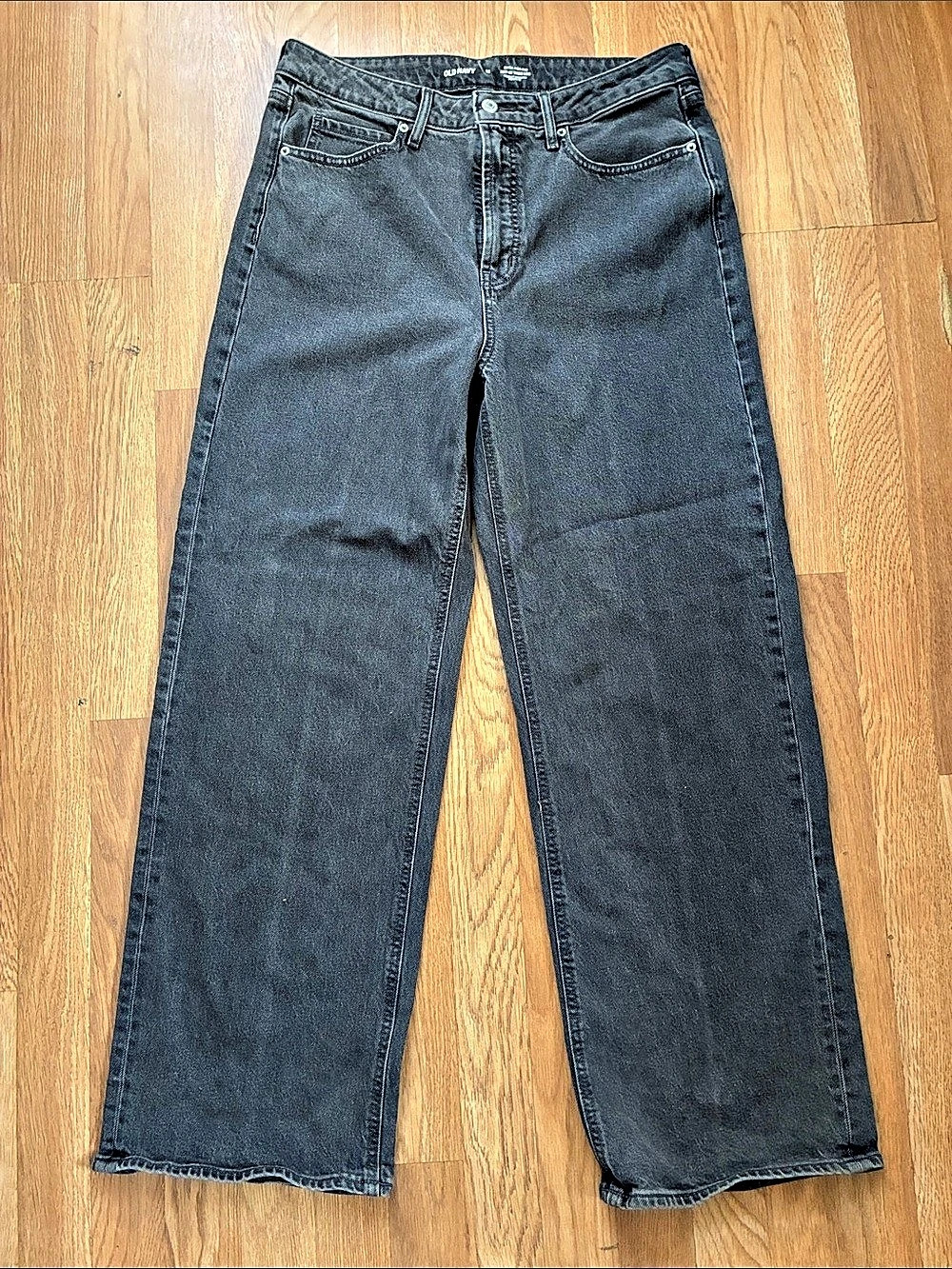 Old Navy Extra High-Rise Sky-Hi Wide Leg Wide Leg Jeans Waist 12 Black